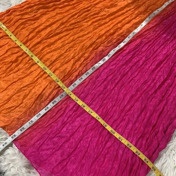 PURE SILK 2 tone crinkle scarf - Picture 6 of 7